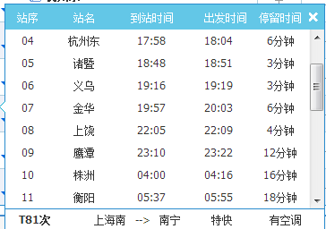 t81-t81火车途经站点？